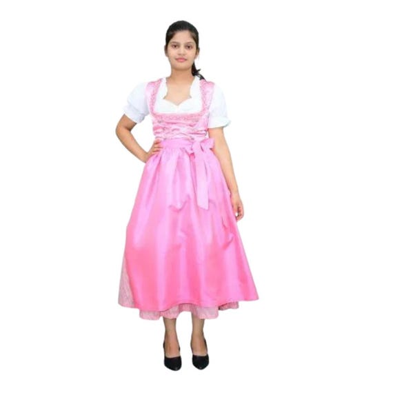 open lace back dress White rose dirndl dress