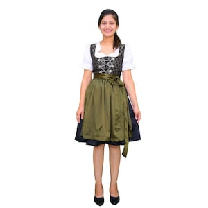 Olive Green Dirndl | Handmade Bavarian Dress – Free Shipping & Blouse Included