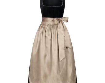 Black Velvet Dirndl Dress with Golden Apron | Luxury Oktoberfest  German Traditional Dirndl free blouse