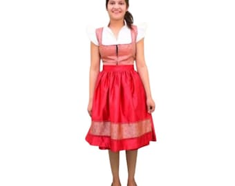 Handmade German Dirndl Dress: Bavarian Oktoberfest Costume - Free Blouse