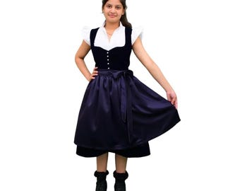 Handmade Dirndl Dress Costume: Bavarian Oktoberfest Outfit - with free Blouse