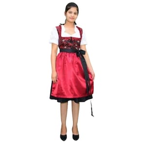 Handmade Oktoberfest Dirndl Dress: Bavarian Trachten Dress with Free Blouse