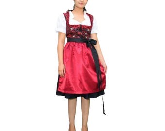 Handmade Oktoberfest Dirndl Dress: Bavarian Trachten Dress with Free Blouse