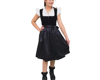Black Velvet Dirndl Dress | Luxury Handmade Oktoberfest Dirndl | Traditional Trachten | Custom Size & free blouse