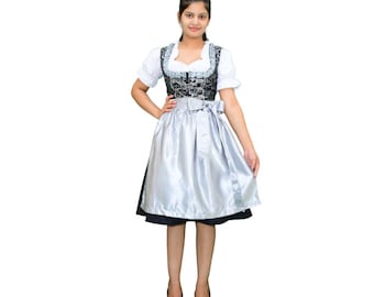 Handmade Bavarian Dirndl Dress: Traditional Oktoberfest Costume -with Free Blouse