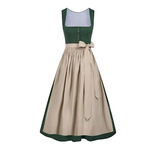 Bavarian Green Dirndl Dress | Handmade Traditional German Dress – Free Shipping & Blouse