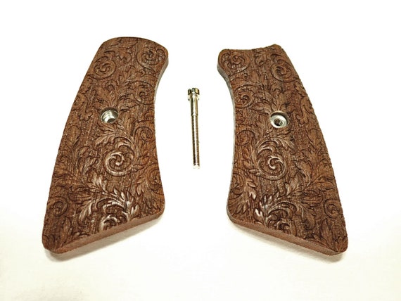 Floral Checker Walnut Ruger Mark IV 22//45 Compatible Grips Checkered Engraved Textured