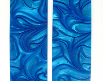Blue & Clear Pearl Scales Knife Handles