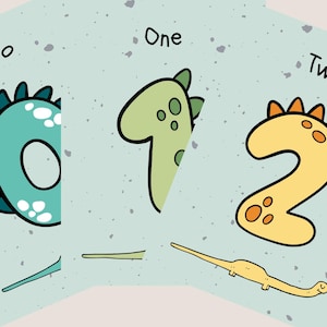 Cartes numériques dinosaures 0-10 - EYFS imprimables pour le comptage et la reconnaissance des nombres