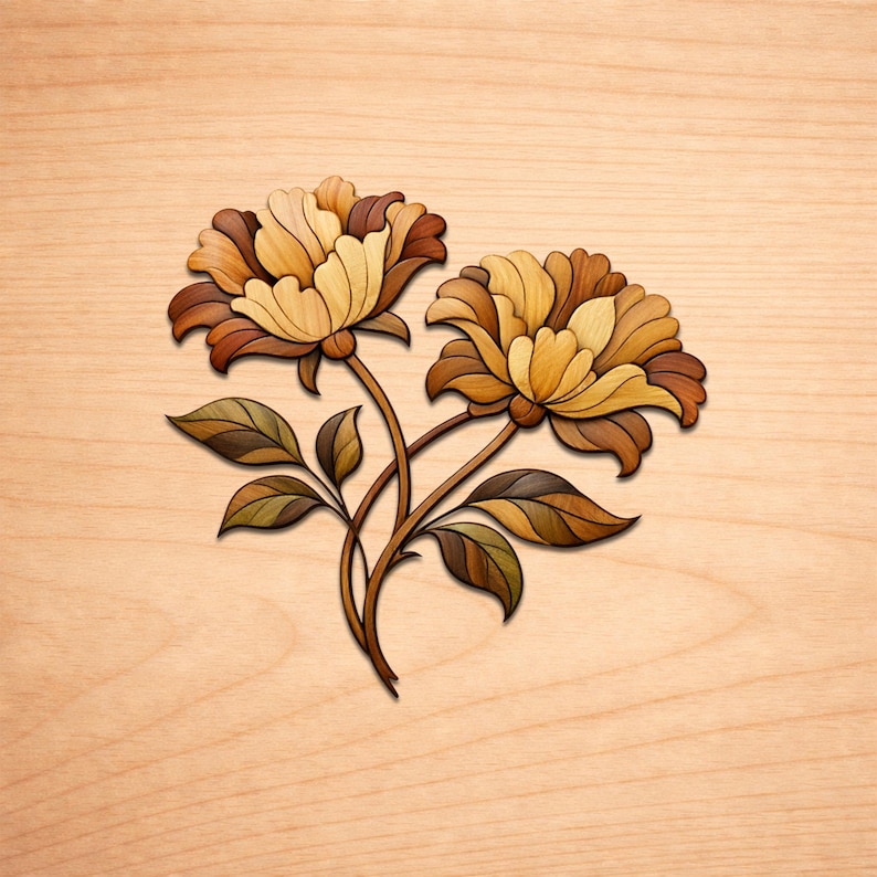 Wood Inlay Flower Intarsia Wood Patterns, Intarsia Wood Art Patterns ...
