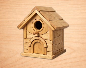 Patrones de madera con intarsia para casitas de pájaros, patrones de arte en madera con intarsia, patrones para sierra de calar en PDF, descarga digital instantánea.