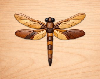 Dragonfly Intarsia Wood Patterns, Intarsia Wood Art Patterns, Scroll Saw Patterns Pdf, Instant Digital Download
