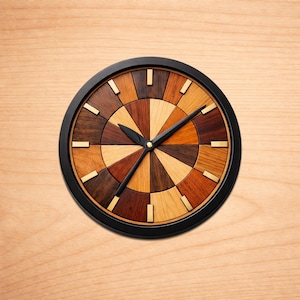 Intarsien-Holzuhr Intarsien-Holzmuster, Intarsien-Holzkunstmuster, Dekupiersägemuster Pdf, sofortiger digitaler Download