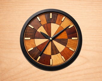 Inlay Wood Clock Intarsia Wood Patterns, Intarsia Wood Art Patterns, Scroll Saw Patterns Pdf, Instant Digital Download