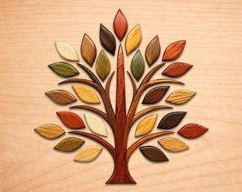 Tree of Life Intarsia Wood Art Patterns, Scroll Saw Patterns Pdf, Wooden Sculpture, Instant Digital Download