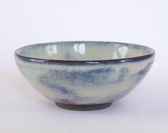 Small Ceramic Bowl | Blue Gradient Glaze on Black Clay | Handmade Pottery Dish for Snacks, Sides, or Dessert