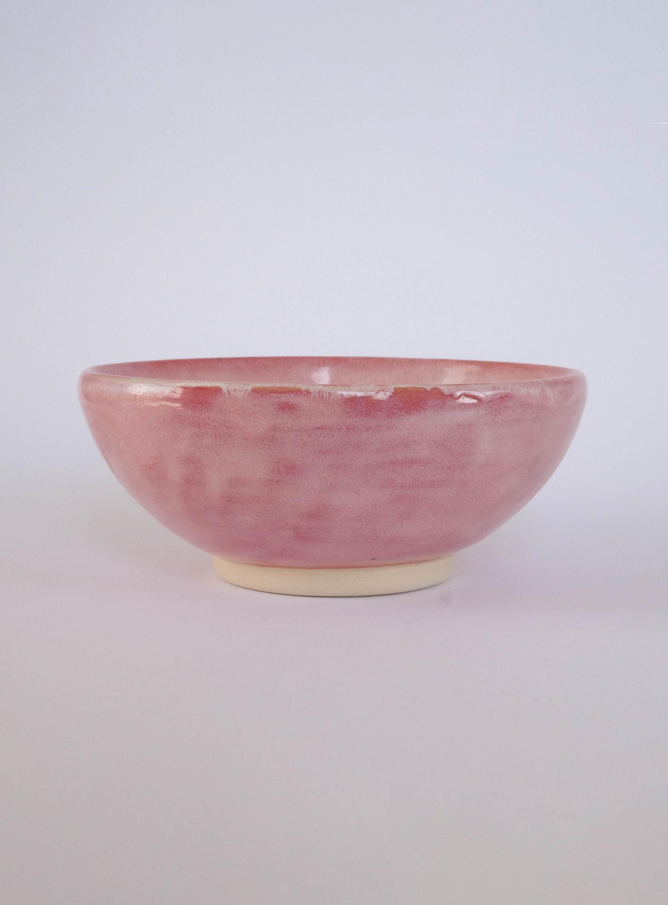 Handmade Pink Ceramic Bowl | Vibrant Pink Glaze