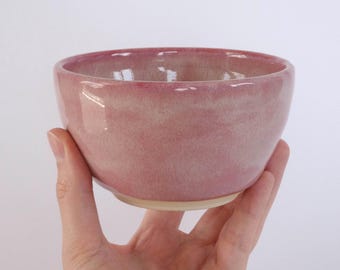 Handmade Pink Ceramic Bowl | Pink Glazed Pottery