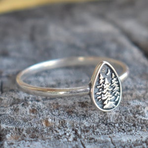 Bague arbre, bague forêt, bague pin, habitant de la forêt, bijoux de forêt, bague de chance, arbre spirituel, anneau de force, arbre de vie, arbre de lune
