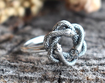 Knot Ring, Snake Knot Ring, Celtic Snake, Ouroboros Ring, Snake ring, ouroboros jewelry, boho snake ring, death and rebirth, snake jewelry