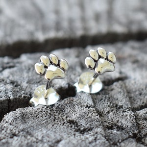 Paw studs, Dog Studs, Paw earrings, Paw Stud Earrings, Dog Jewelry, Pet Lover Gift, Sterling Silver paw Earrings, puppy Earring, pet lover