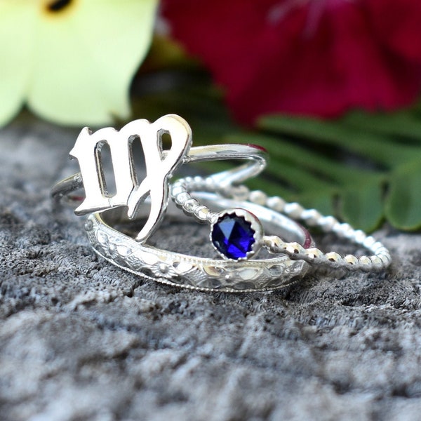 Virgo Rings, September Birthstone ring, Star Sign Ring, Zodiac Ring, Virgo Zodiac Ring, Constellation Ring, astrology ring, September ring