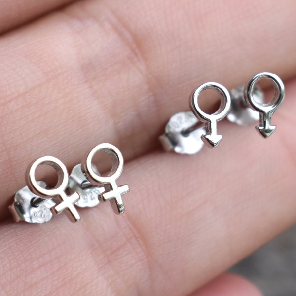 Female Symbol Earrings, Male Symbol Earrings, Female Studs, Male Studs, Gender Earrings, Venus Earrings, Mars Studs, Minimalist Earrings