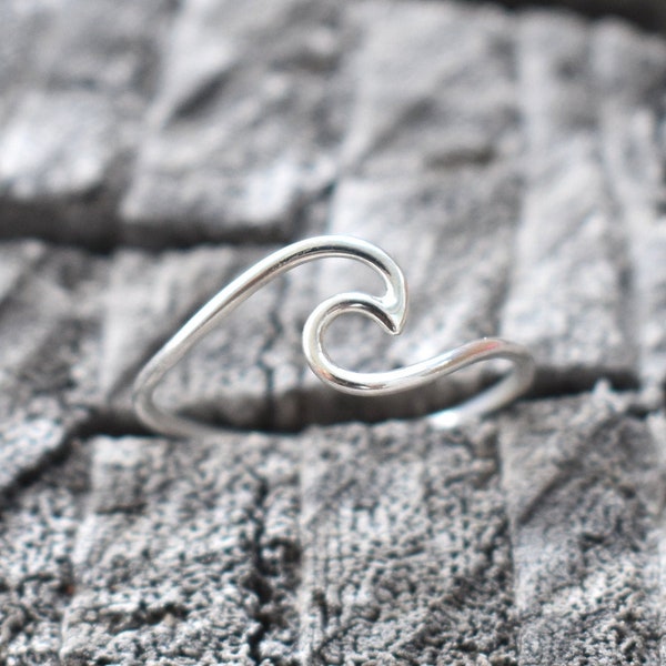 Wave ring, dainty wave ring, womens wave ring, beach wave ring, ocean ring, ocean wave ring, pura vida ring, surfer ring, nautical rings