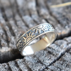 Anillo de sol, joyería de sol, anillo de sol, anillo de puesta de sol, anillo de amanecer, anillo celestial, sol de plata esterlina, anillo de leo, anillo soleado, rapunzel