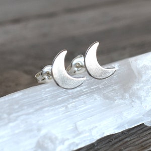 Moon studs, Moon posts, Crescent Moon studs, Crescent Moon Posts, Silver Moon Stud Earrings, 925 sterling posts, Moon earrings, moon phase
