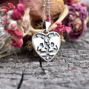 Liebhaber Halskette, Schädel Liebhaber, Schädel Halskette, Tarot Halskette, 925 Sterling Halskette, Major Arcana, Wahrsagen, Tarot Schmuck