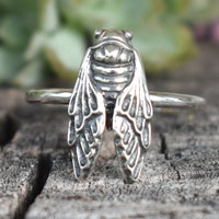 Silver Cicada Ring Sterling Silver Locust Ring Insect Ring Statement ...