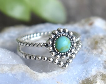 Turquoise Ring, Natural turquoise ring, Bali style ring, genuine turquoise ring, boho ring, Boho chic ring, Boho, vishuddha, throat chakra