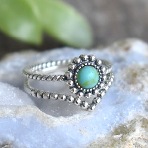 Turquoise Ring, Natural turquoise ring, Bali style ring, genuine turquoise ring, boho ring, Boho chic ring, Boho, vishuddha, throat chakra