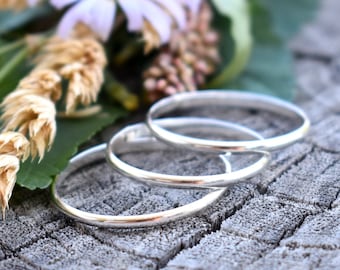 Silver Stacking Rings, Silver rings, sterling rings, stack set, stackable rings, smooth stackers, midi rings, above knuckle, toe rings