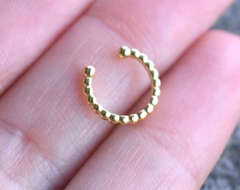 Gold ear cuff, Ear cuff, no pierce cuff, bali ear huggie, ball ear cuff, bali ear cuff, minimalist ear cuff, huggie hoops, Gold hoops