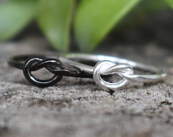 Knot Ring Sterling Silver, Love Heart Ring, Friendship Ring, Thin Knot Ring, Gift for Her, Womens Minimal, Sustainable, dainty knot ring