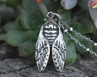 Cicada necklace, Cicada, Brood Cicada, entomologist, cicada wing, bug necklace, 17 year cicada, renewal, rebirth, transformation necklace