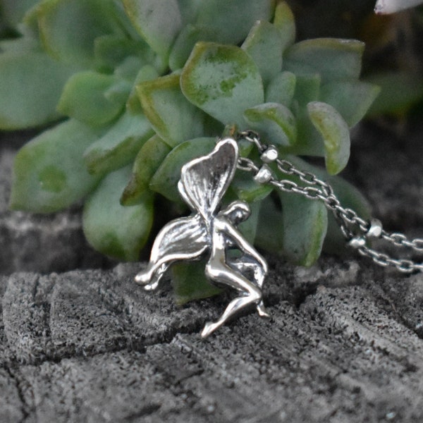 Fairy necklace, forest fairy, sterling silver fairy, forest necklace, tree jewelry, fairy magic, fairy circle, forest dweller, fairy jewelry