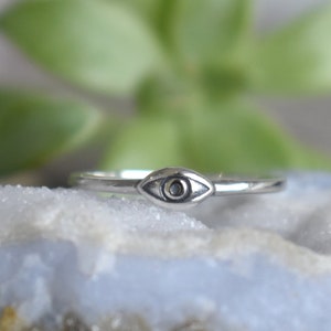 Evil eye ring, Silver eye ring, Witchy jewelry, all seeing eye ring, fortune telling, witchy ring, witch ring, evil eye jewelry, stack ring