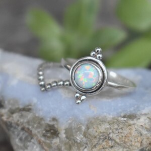 Opal Ring, Opal engagement ring, Opal stacking ring, sterling silver opal ring, October ring, silver opal ring, boho style, festival style