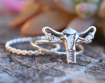 Uterus Ring, female anatomy, feminist ring, feminist jewelry, womens empowerment, yoni jewelry, divine feminine, fertility ring, girl power