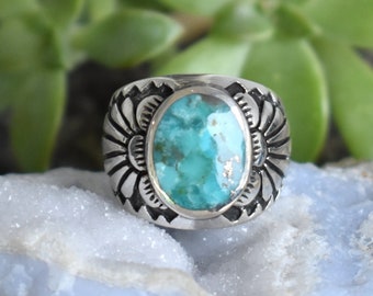 Turquoise Statement Ring, Genuine Turquoise ring, december ring, Natural turquoise ring, Southwest Turquoise ring, Boho style, Gypsy rings