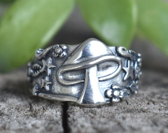 Mushroom ring, Cottagecore, Mushroom jewelry, Fairycore, forest ring, hedgewitch, boho ring, woodland ring, fairytale, Y2K, hippie ring