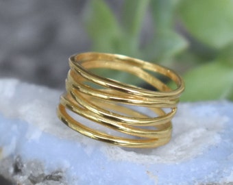 Spiral Gold Ring | Etsy
