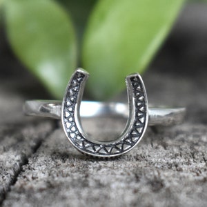 Horseshoe Ring, Lucky Horseshoe, Luck Ring, Silver ring, Stacking ring, Goodluck Ring, Equestrian ring, horse shoe, western ring, boho ring