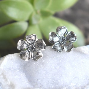 Cherry blossom earrings, cherry blossom studs, Sterling silver cherry blossom, cherry blossom jewelry, flower earrings, flower jewelry