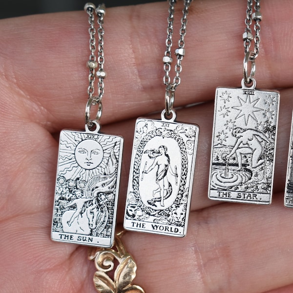 22 Cards, Tarot necklace, Tarot Card necklace, Rider Waite tarot, Tarot Deck, 925 sterling, Major arcana, fortune telling, tarot jewelry