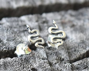 snake studs, sterling silver snake earrings, snake earrings, snake posts, snake medicine, snake symbolism, snake lovers, snake owners