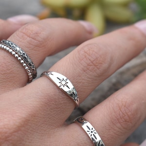 North star ring, fortune telling, witchy ring, witch ring, Sterling Silver Star Ring, Universe ring, Sterling Star ring, stacking star ring image 2